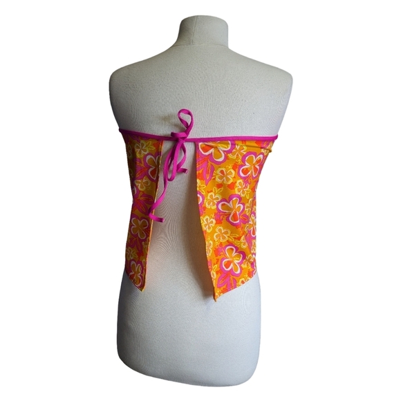 🍁Brody Surf Y2K Hawaiian Floral Pink and Orange Women's Swim Cover-Up Skirt - Picture 7 of 8